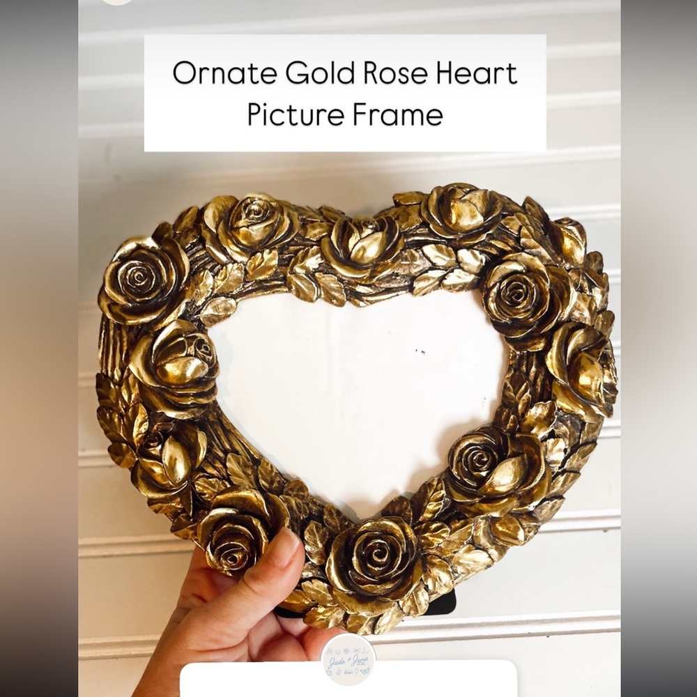 Gold Rose Heart Frame